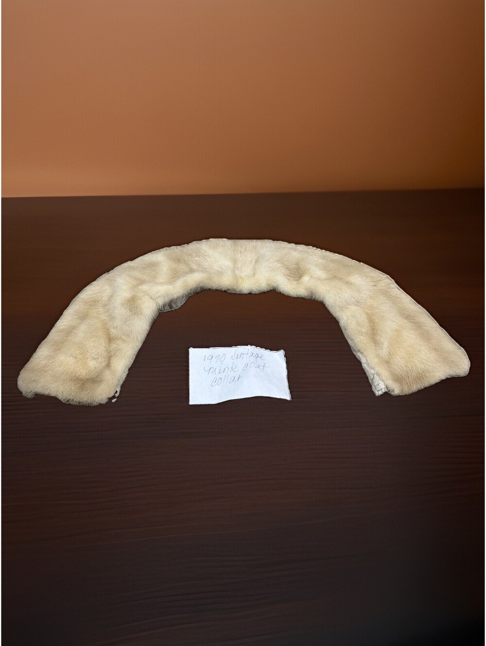 Vtg Ivory Mink Fur Shawl Collar Removed From Jacket - Men’s Or Women’s 29” Long